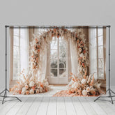 Aperturee - Aperturee Sweet Floral Arch Window Boho Window Wedding Backdrop